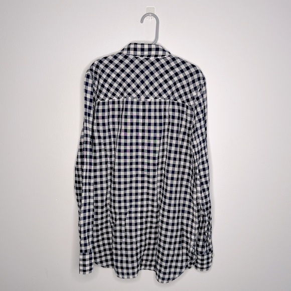 J. Crew Boy Fit Long Sleeve Button Down Gingham Classic Navy Size 00 - Picture 2 of 6